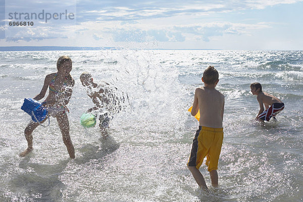 Kids Playing on the Beach  Elmvale  Ontario  Canada