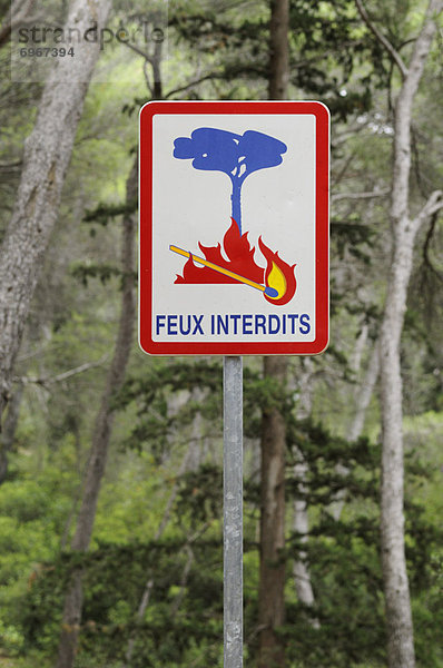 Zeichen Wald Warnung Feuer Signal