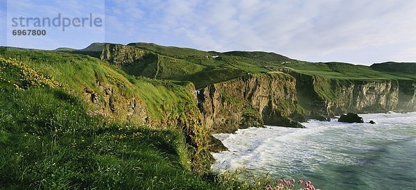 hoch  oben  Küste  Ansicht  Flachwinkelansicht  County Antrim  Winkel  Nordirland