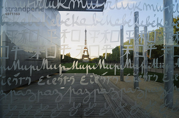 Paris  Hauptstadt  Frankreich  Wand  Ruhe  Ansicht  Eiffelturm