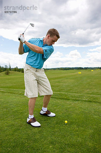 Man at Driving Range  Burlington  Ontario  Canada