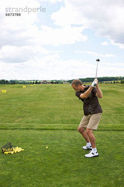 Man at Driving Range  Burlington  Ontario  Canada