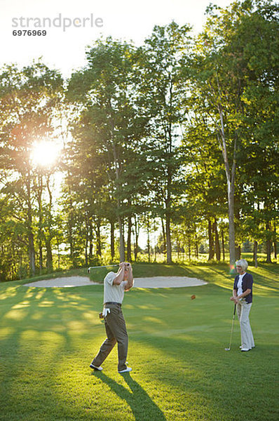 Couple Playing Golf  Burlington  Ontario  Canada