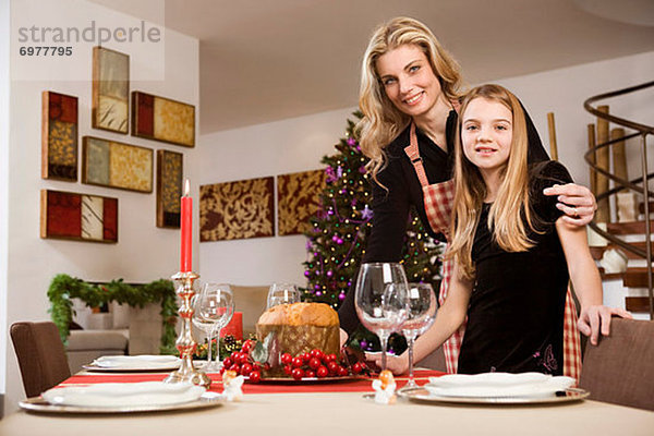 Abendessen Tischset Weihnachten Tochter Tisch Mutter - Mensch