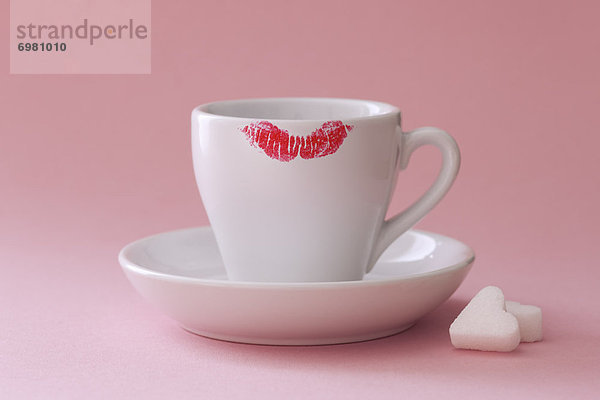 Tasse  Lippenstift  Kaffee