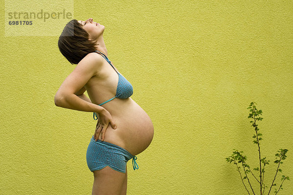 Profile of Woman  Nine Months Pregnant