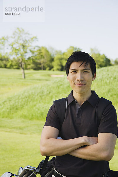 Portrait  Mann  Golfsport  Golf  Kurs