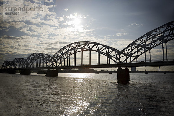 Eisenbahnbrücke  Riga  Hauptstadt  Lettland