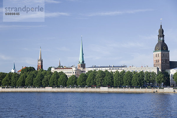 Fluss  Kirche  Riga  Hauptstadt  Lettland