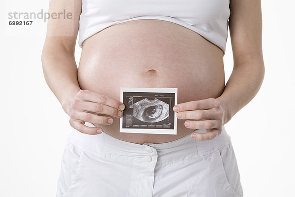 Frau  Fotografie  halten  Schwangerschaft  Ultraschalluntersuchung