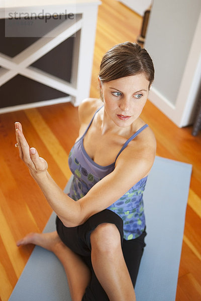 Interior  zu Hause  Frau  Yoga
