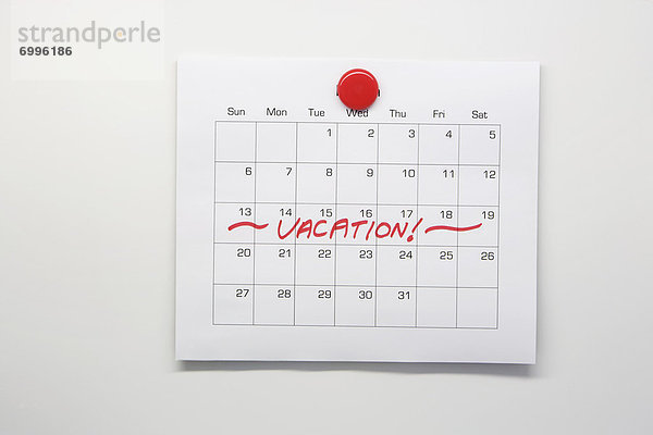 Urlaub  Markierung  Kalender
