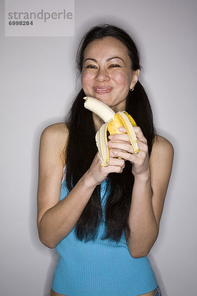Frau  Banane  essen  essend  isst