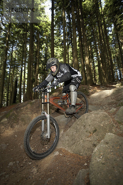 Berg  Mann  radfahren  Mount Seymour  Vancouver  British Columbia  Kanada