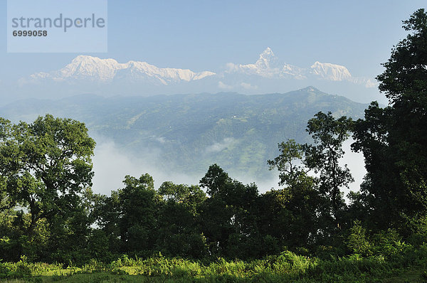 Ruhe  Ansicht  Annapurna  Nepal  Pagode  Pokhara