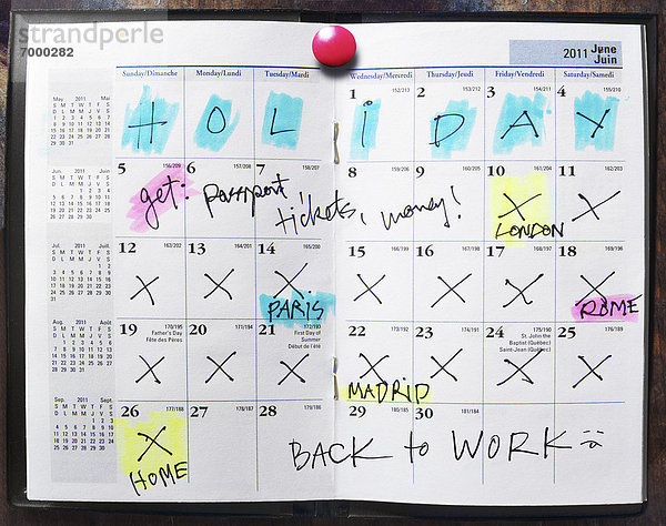 zeigen  Organisation  organisieren  Urlaub  Kalender