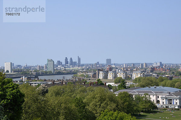 London Skyline aus Greenwich  London  England