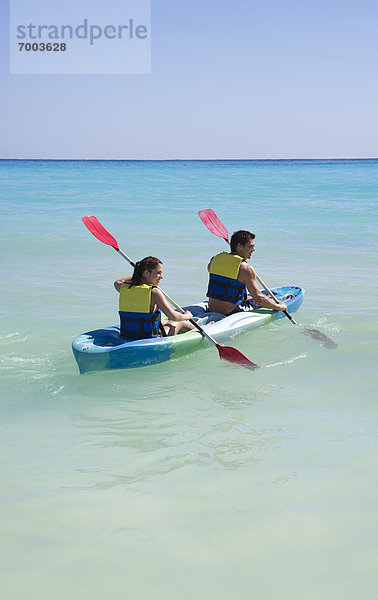 Couple Kayaking  Reef Playacar Resort and Spa  Playa del Carmen  Mexico