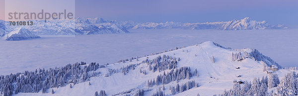 Sonnenaufgang Hintergrund Fokus auf den Vordergrund Fokus auf dem Vordergrund Ansicht Berg Luzern Schweiz