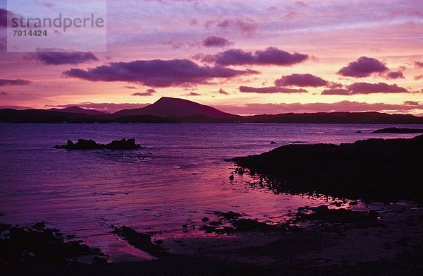 Berg  sehen  Sonnenuntergang  Bucht  County Donegal  Irland