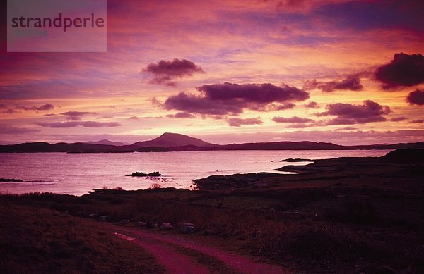 Berg  sehen  Sonnenuntergang  Bucht  County Donegal  Irland