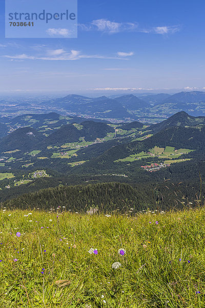 Aussicht vom Kehlsteinhaus auf die Alpen  Berchtesgadener Land  Bayern  Deutschland  Europa