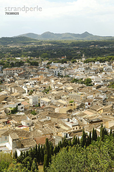 Dach Europa über Stadt Ansicht Mallorca Balearen Balearische Inseln alt Spanien