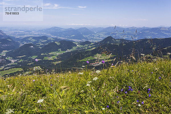 Aussicht vom Kehlsteinhaus auf die Osterhorngruppe  Königssee  Berchtesgaden  Berchtesgadener Land  Oberbayern  Bayern  Deutschland  Europa