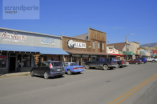 Geschäfte in Gardiner  Montana  USA  ÖffentlicherGrund