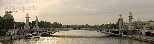 Brücke Pont Alexandre III über die Seine am frühen Morgen  Paris  Ile-de-France  Frankreich  Europa
