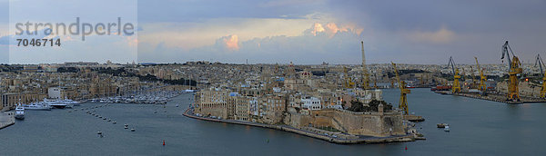 Fischereihafen Fischerhafen Valletta Hauptstadt Europa Ehrfurcht Malta Halbinsel Vittoriosa