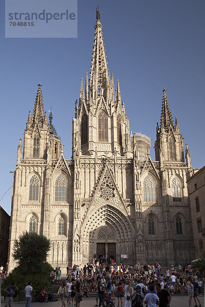 Gotische Kathedrale  La Catedral  Barcelona  Katalonien  Spanien  Europa  ÖffentlicherGrund