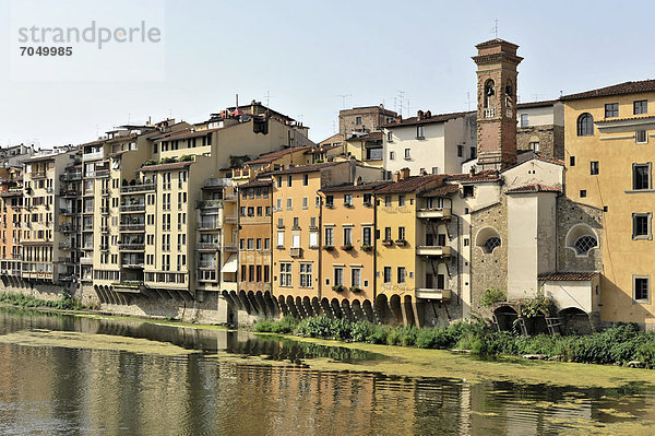Europa Gebäude Fluss vorwärts Arno Florenz Italien Toskana