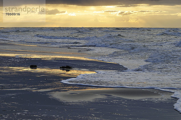 Europa Strand Sonnenuntergang Meer Baltikum Deutschland Mecklenburg-Vorpommern Rügen