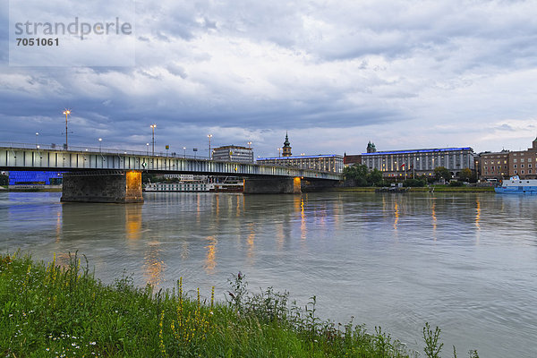 Nibelungenbrücke über Donau  Linz  Oberösterreich  Österreich  Europa