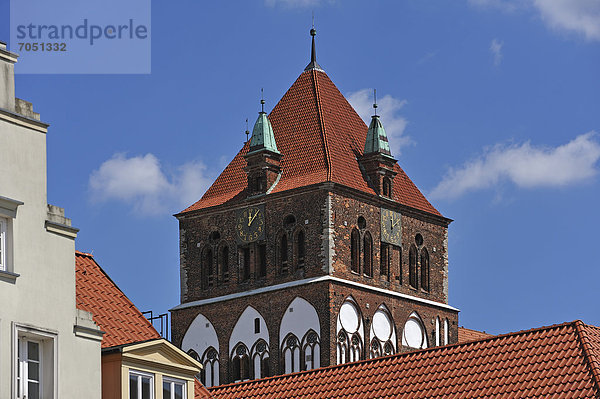 Turm der St. Marienkirche  13. - 14. Jhd.  Brüggstraße 35  Greifswald  Mecklenburg-Vorpommern  Deutschland  Europa