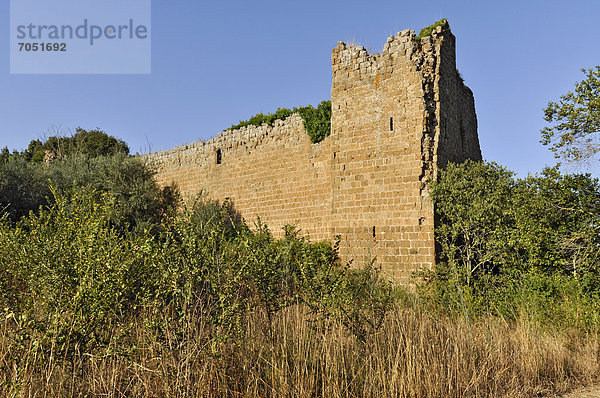 Festung Castello dei Di Vico  13.Jh.  archäologische Zone San Giovenale bei Blera  Latium  Italien  Europa  ÖffentlicherGrund