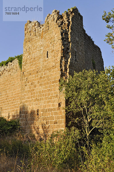 Festung Castello dei Di Vico  13.Jh.  archäologische Zone San Giovenale bei Blera  Latium  Italien  Europa  ÖffentlicherGrund
