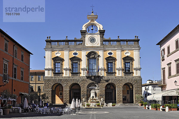 Renaissance-Rathaus von Antonio Sangallo  Palazzo Comunale  Piazza del Comune  Nepi  Latium  Italien  Europa