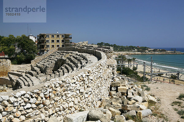 Römisches Amphitheater  Ausgrabungsstätte  Tarragona  Katalonien  Spanien  Europa