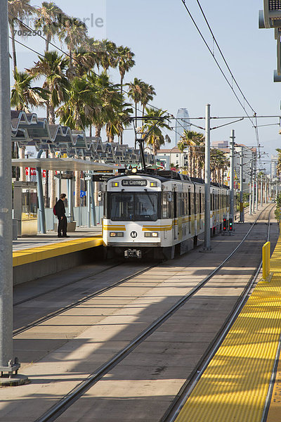 Ein Zug der Expo-Linie der Los Angeles Metro  Los Angeles  Kalifornien  USA