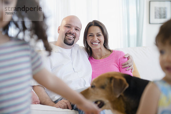 sehen Menschlicher Vater Hund Mutter - Mensch