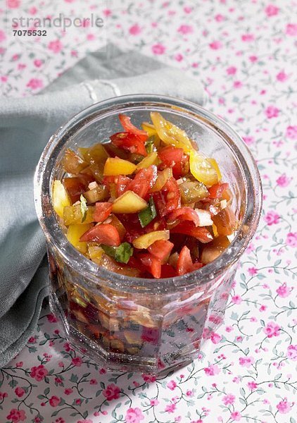 Gemüse süss-sauer im Glas mit Mango  Paprika & Auberginen