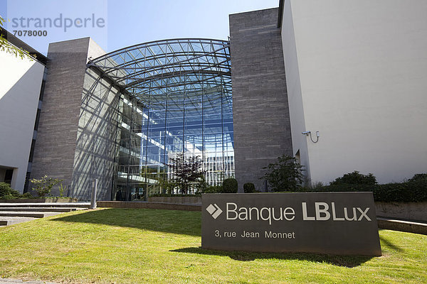 Das Gebäude der Banque LBLux  eine Tochter der BayernLB  Bayerische Landesbank  Europaviertel Kirchberg-Plateau  Luxemburg Stadt  Europa  ÖffentlicherGrund
