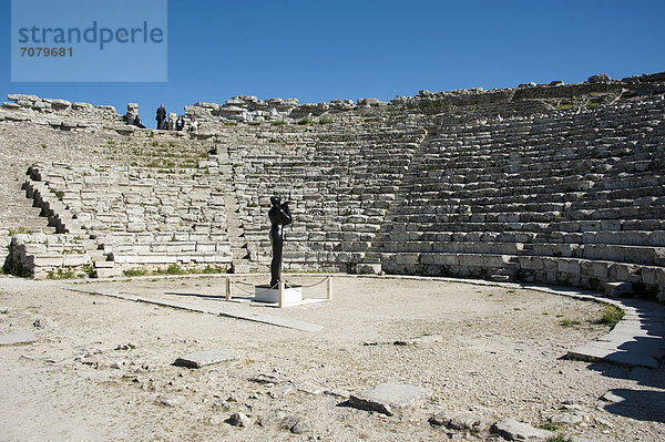 Griechisches Theater  Segesta  Provinz Trapani  Sizilien  Italien  Europa