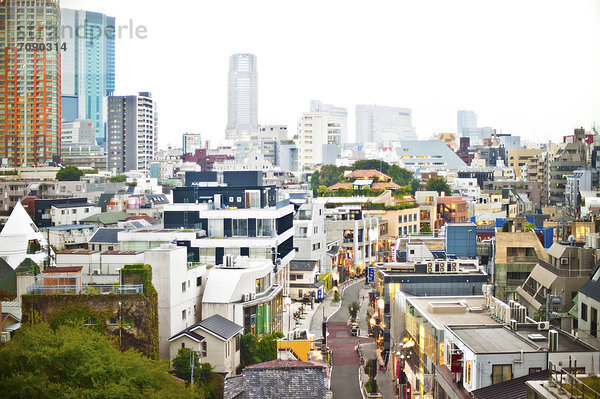 Tokyo  Hauptstadt  Ansicht  Erhöhte Ansicht  Aufsicht  heben  Ortsteil  Innenstadt  Harajuku
