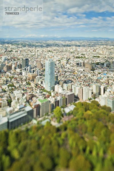 Tokyo  Hauptstadt  Fokus auf den Vordergrund  Fokus auf dem Vordergrund  Ansicht  groß  großes  großer  große  großen  Luftbild  Fernsehantenne