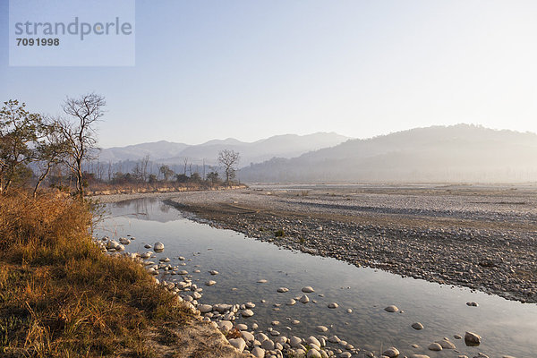 India  Uttarakhand  View of Ramganga River at Jim Corbett National Park