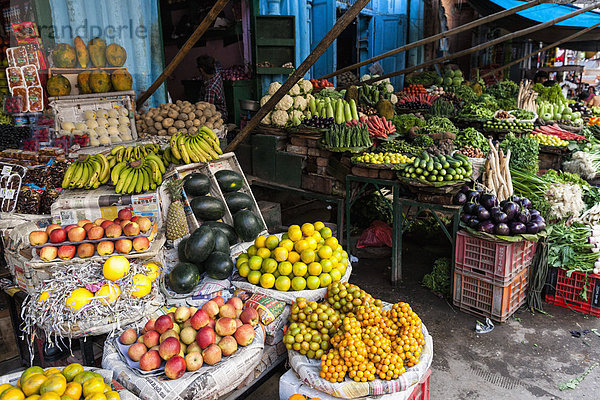 Indien  Uttarakhand  Haridwar  Verschiedenes Obst und Gemüse auf dem Markt