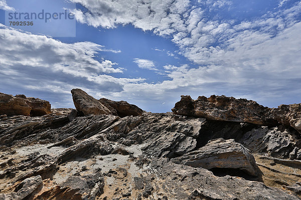 Spanien  Mallorca  Felsen am Cap de Ses Salines